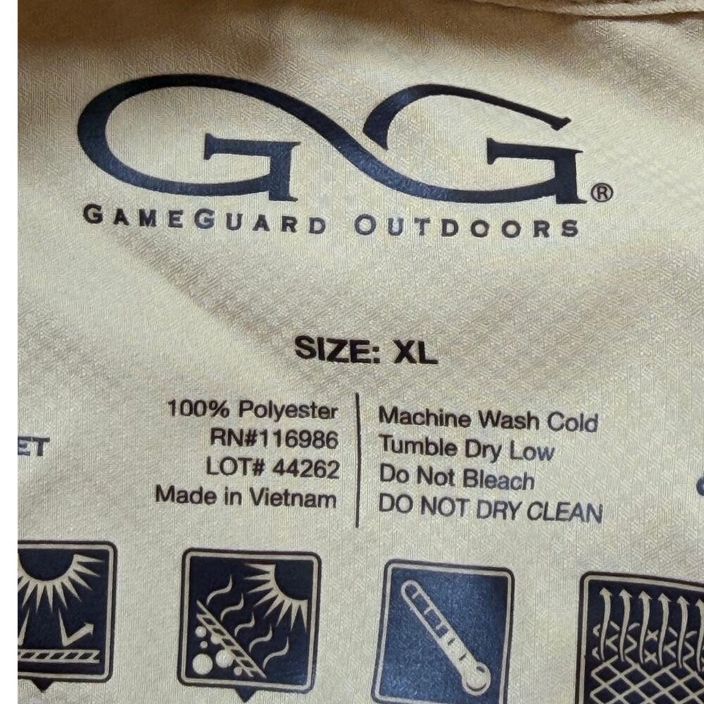 Game Guard Men Tan XL Vented Button Front Fishing Outdoor Shirt Short Sleeve - Picture 3 of 7